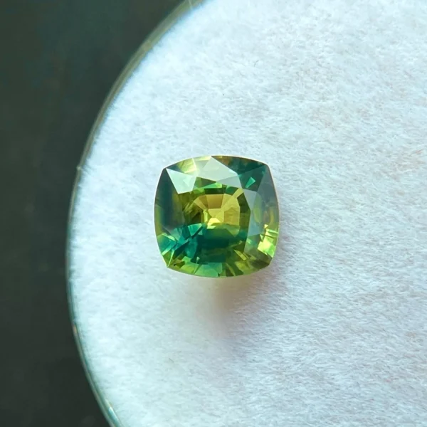 NATURAL Parti Bi Colour Sapphire 1.17ct Cushion Cut AUSTRALIAN Blue Green Yellow - Image 3