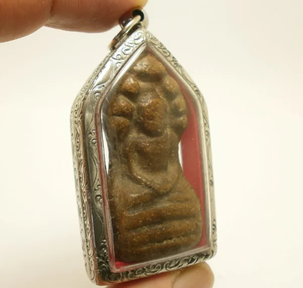 Phra Nakprok Sukhothai Antique Lord Buddha protect by 7 heads Naga snake Thai amulet strong protection success rich lucky attraction pendant - Image 2