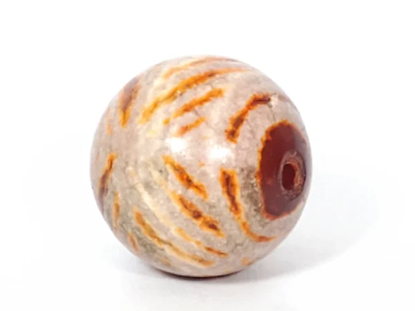 Ancient Round Double Diamond Eye-In-Eye Motif Carnelian Dzi Bead - Image 4