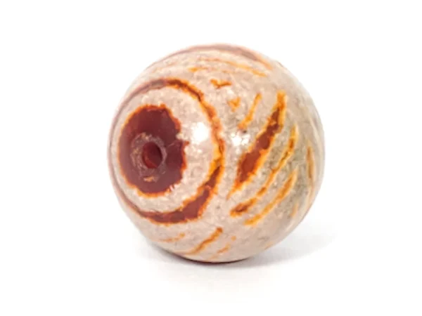 Ancient Round Double Diamond Eye-In-Eye Motif Carnelian Dzi Bead - Image 3