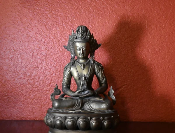 Published 19th Buddha Tibetan Amitayus cast brass statue Buddha w/ COA + Provenan