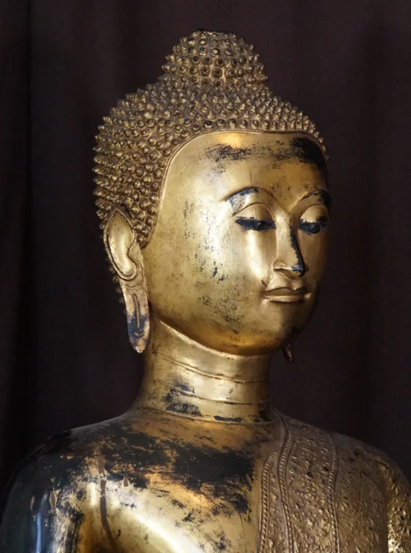 Special antique bronze Thai Buddha statue from Thailand - Image 3